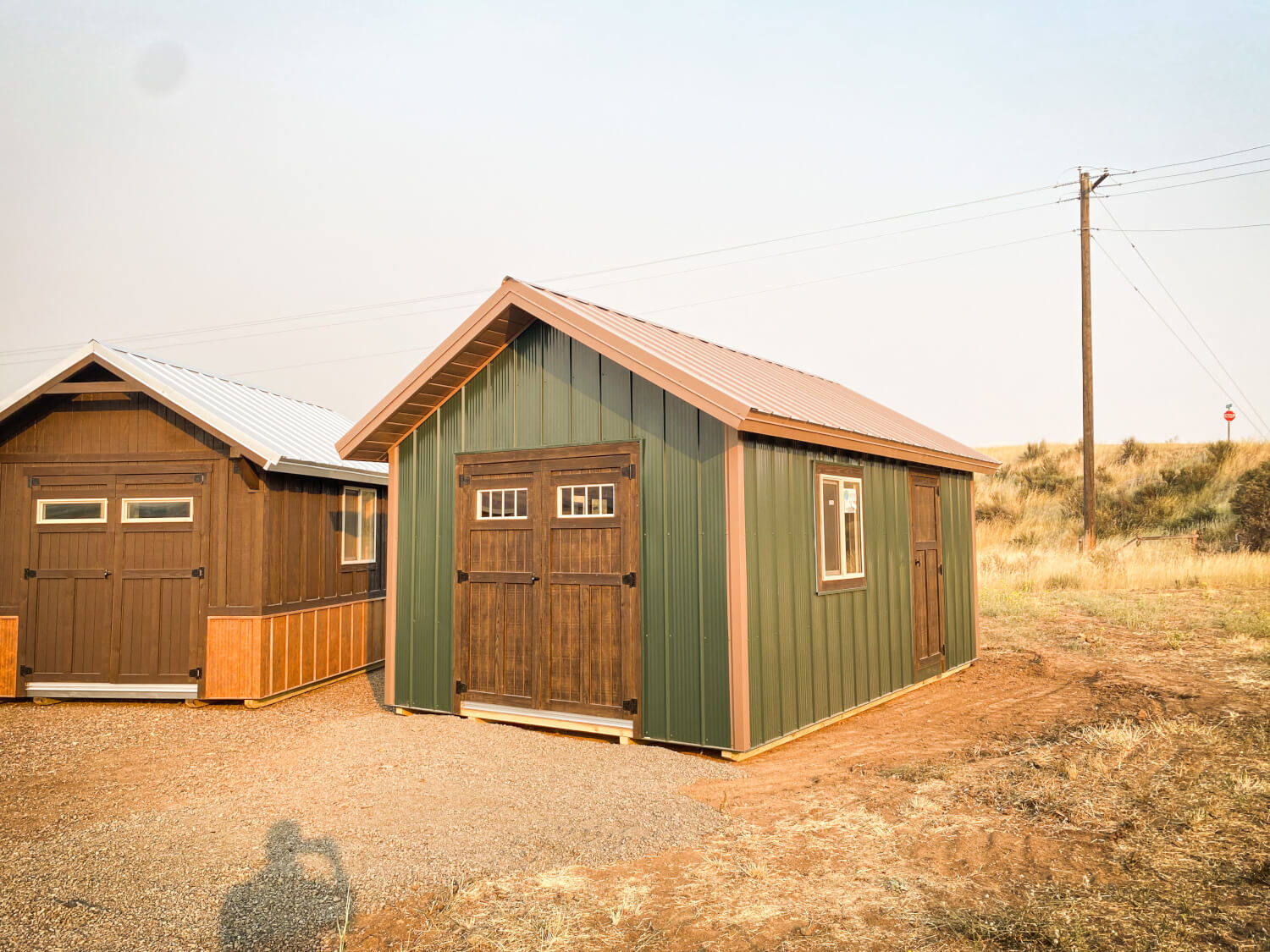 Mesa Storage Shed 12x20 Forest Green - Weathered Copper - 07012200171220
